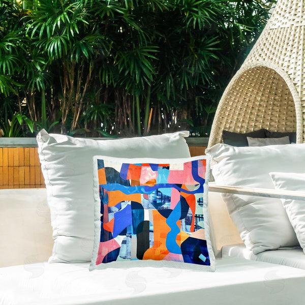 Stupell Industries Walker Noble | Wavy Woven Shapes Collage Printed Throw Pillow