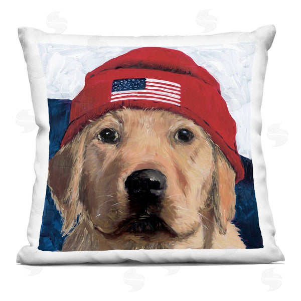 stupell industries Wani Pasion | American Dog in Hat Printed Throw Pillow