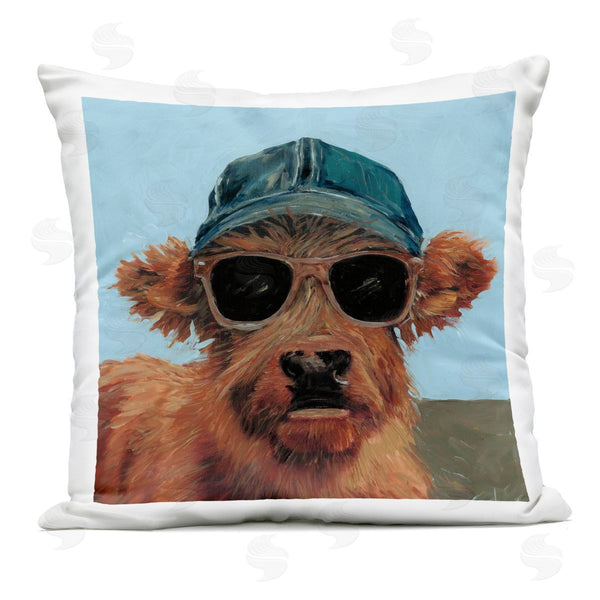 Stupell Industries Wani Pasion | Cow In Baseball Cap Printed Throw Pillow