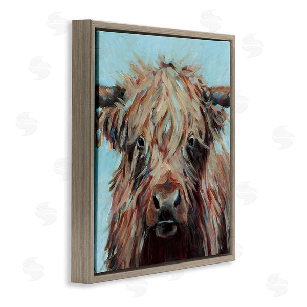 Stupell Industries Wani Pasion | Cow On Vivid Turquoise