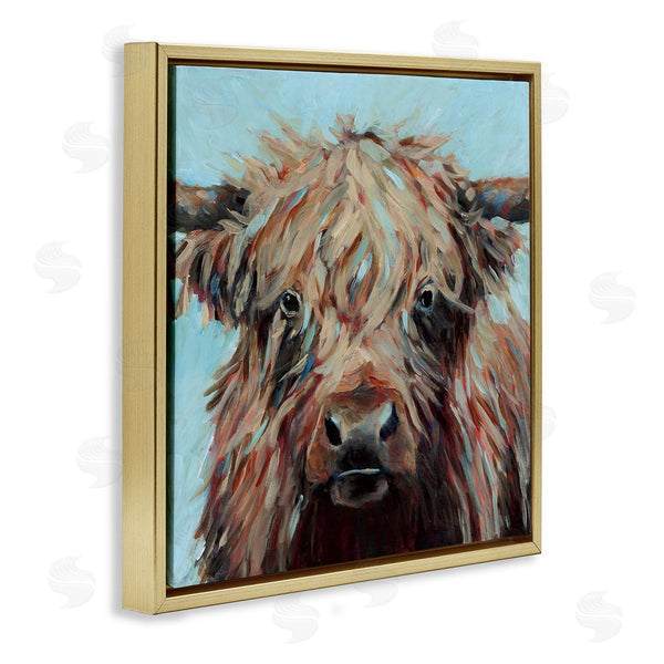 Stupell Industries Wani Pasion | Cow On Vivid Turquoise