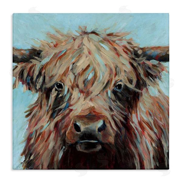 stupell industries Wani Pasion | Cow on Vivid Turquoise