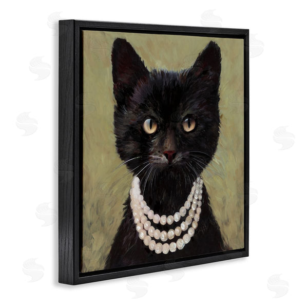 Stupell Industries Wani Pasion | Elegant Black Cat With Necklace Wall Art