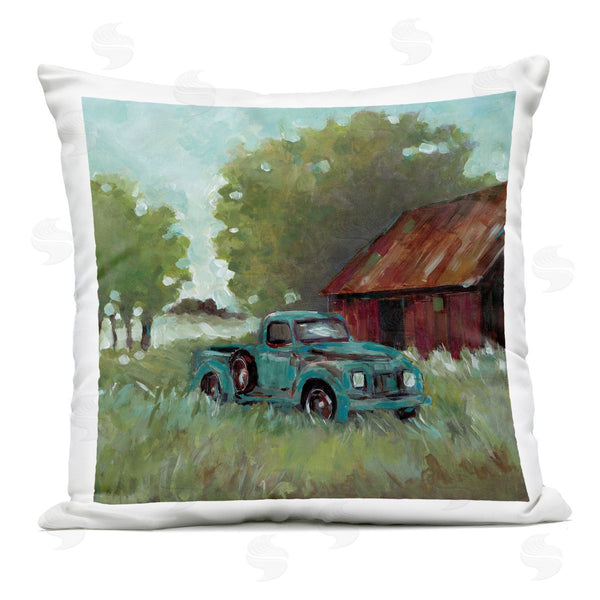 Stupell Industries Wani Pasion | Expressionist Blue Truck Printed Throw Pillow