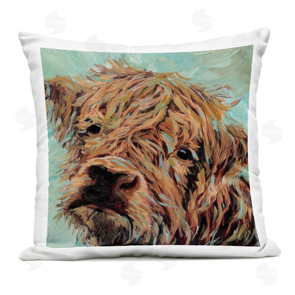 Stupell Industries Wani Pasion | Highland Cattle On Green Printed Throw Pillow