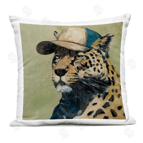 Stupell Industries Wani Pasion | Leopard In Baseball Cap Printed Throw Pillow
