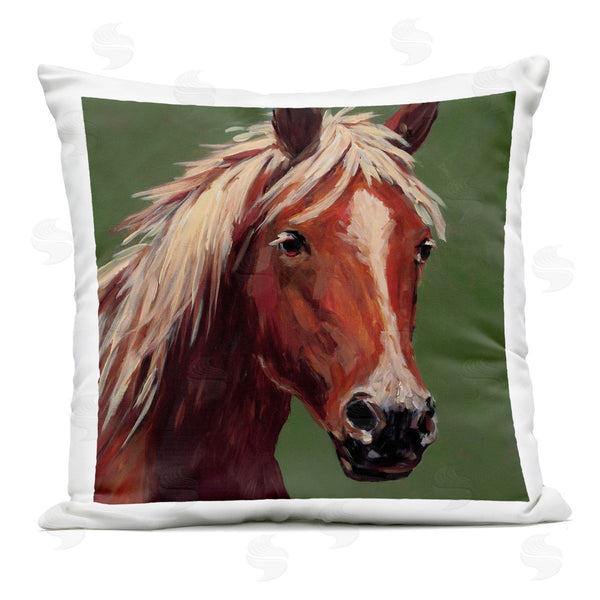 Stupell Industries Wani Pasion | Modern Horse On Green Printed Throw Pillow