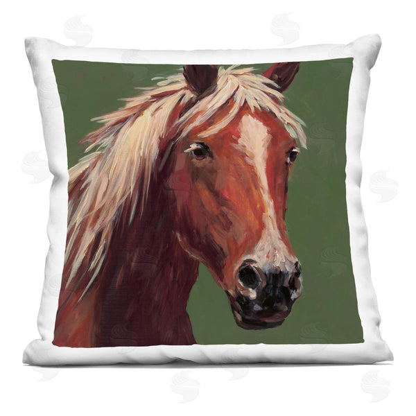 stupell industries Wani Pasion | Modern Horse on Green Printed Throw Pillow