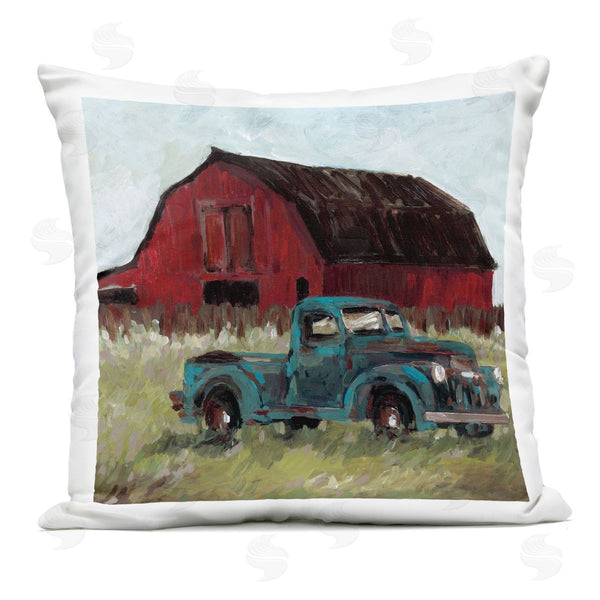 Stupell Industries Wani Pasion | Truck & Red Barn Printed Throw Pillow