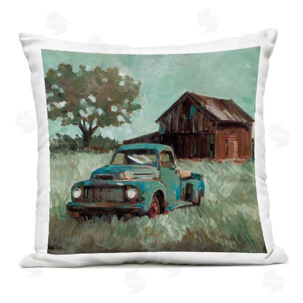 Stupell Industries Wani Pasion | Vintage Pickup In Green Hues Printed Throw Pillow