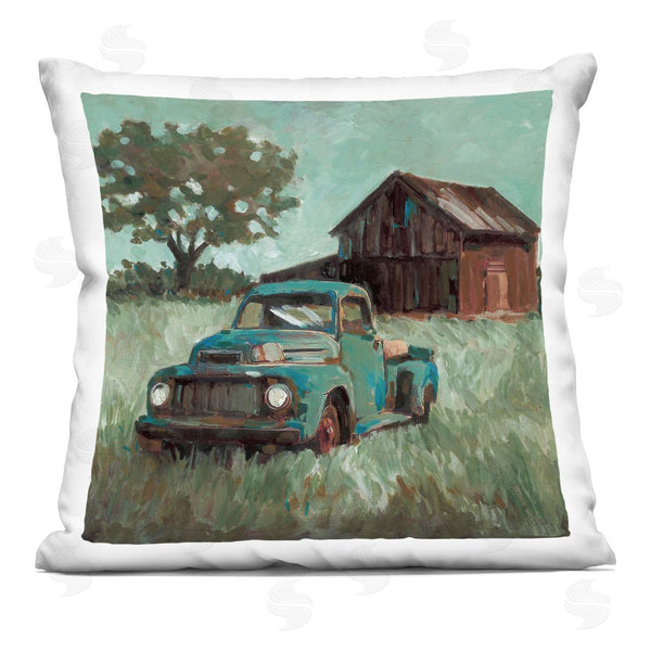 stupell industries Wani Pasion | Vintage Pickup in Green Hues Printed Throw Pillow