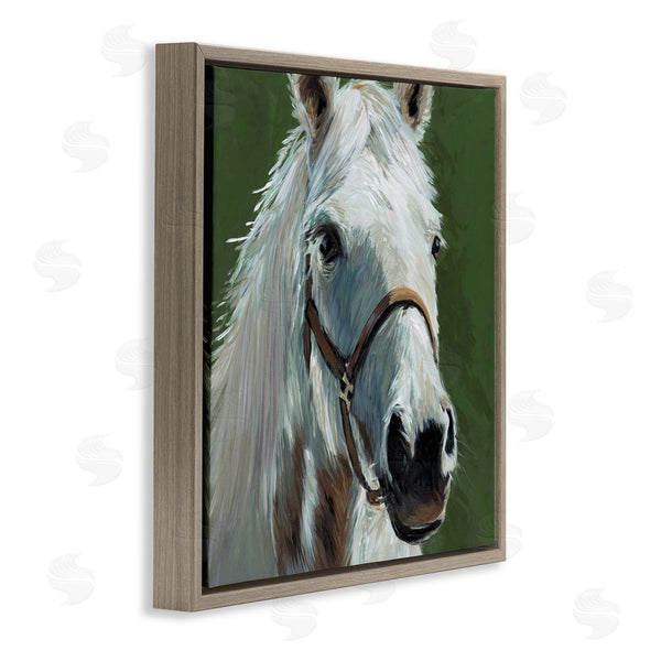 Stupell Industries Wani Pasion | White Horse On Green