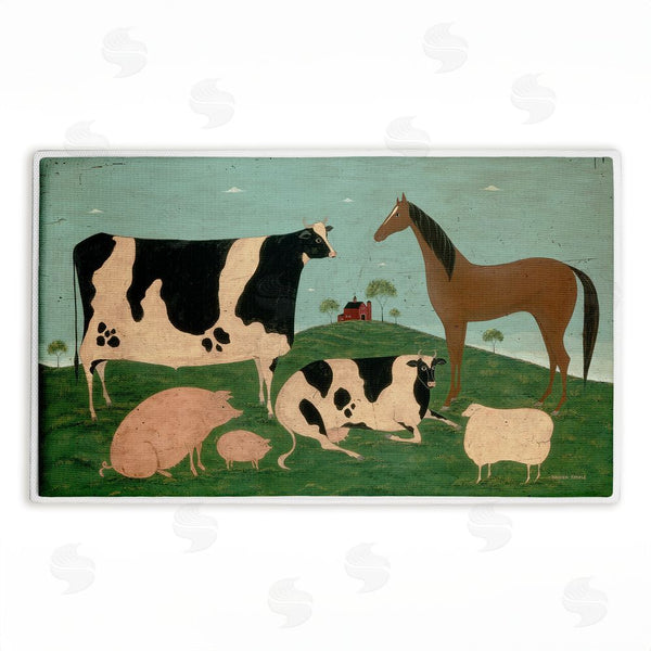 stupell industries Warren Kimble | Friend Indeed Farm Animals Plush Bath Mat