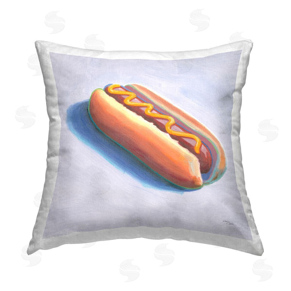 stupell industries Wellington Studio | Hot Dog with Mustard Printed Throw Pillow
