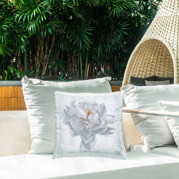 Stupell Industries Wellington Studio | White Sublime Peony Printed Throw Pillow