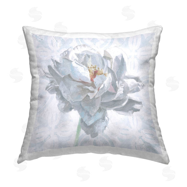 stupell industries Wellington Studio | White Sublime Peony Printed Throw Pillow