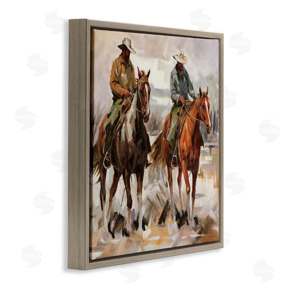 Stupell Industries White Ladder | Brush Stroke Cowboys