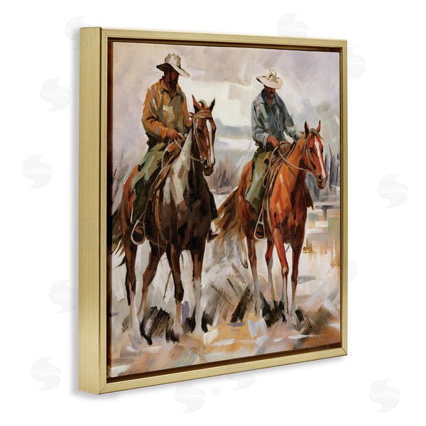 Stupell Industries White Ladder | Brush Stroke Cowboys