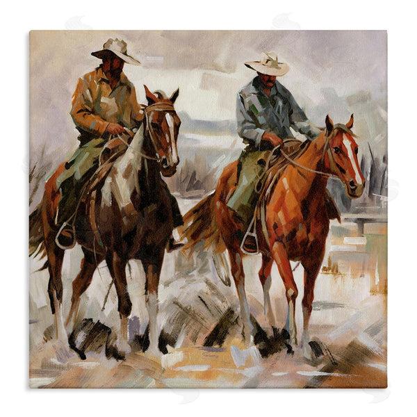 stupell industries White Ladder | Brush Stroke Cowboys