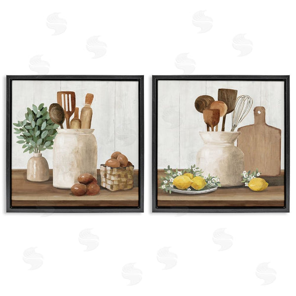 Stupell Industries White Ladder | Country Kitchen Setup Wall Art