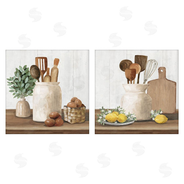 Stupell Industries White Ladder | Country Kitchen Setup Wall Art