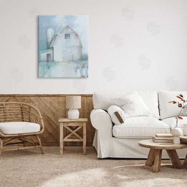 Stupell Industries White Ladder | Modern Country Barn Contemporary Pastel Brush Strokes Wall Art