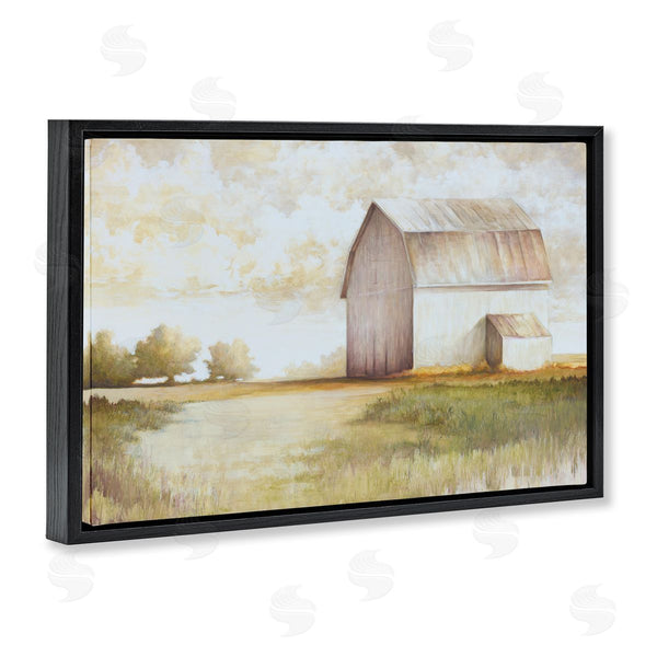 Stupell Industries White Ladder | Neutral Distant Barn Wall Art