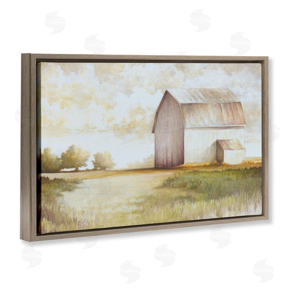Stupell Industries White Ladder | Neutral Distant Barn Wall Art