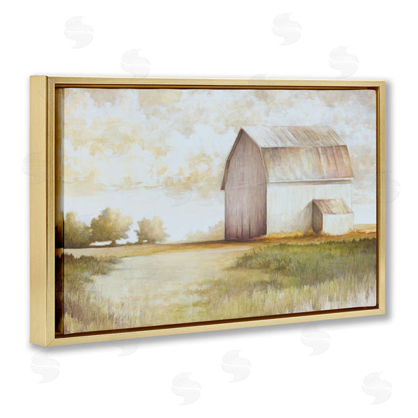 Stupell Industries White Ladder | Neutral Distant Barn Wall Art