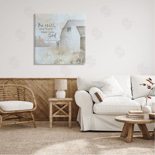 Stupell Industries White Ladder | Religious Psalm Verse Rural Country Barn Farmland Wall Art