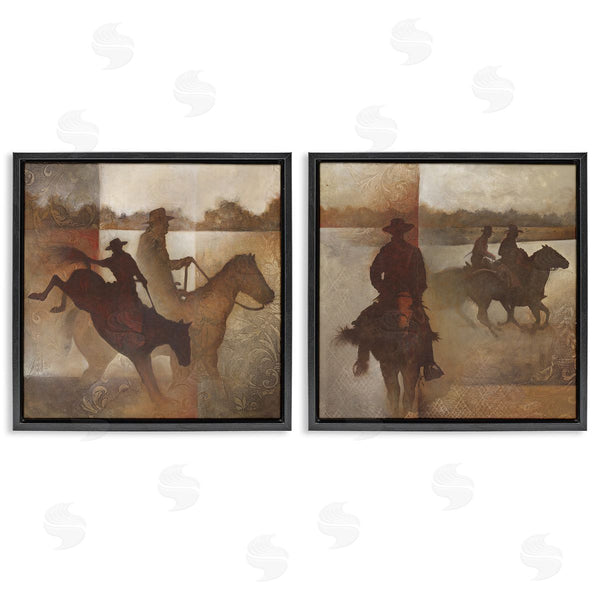 Stupell Industries White Ladder | Rodeo Cowboy Silhouette Wall Art