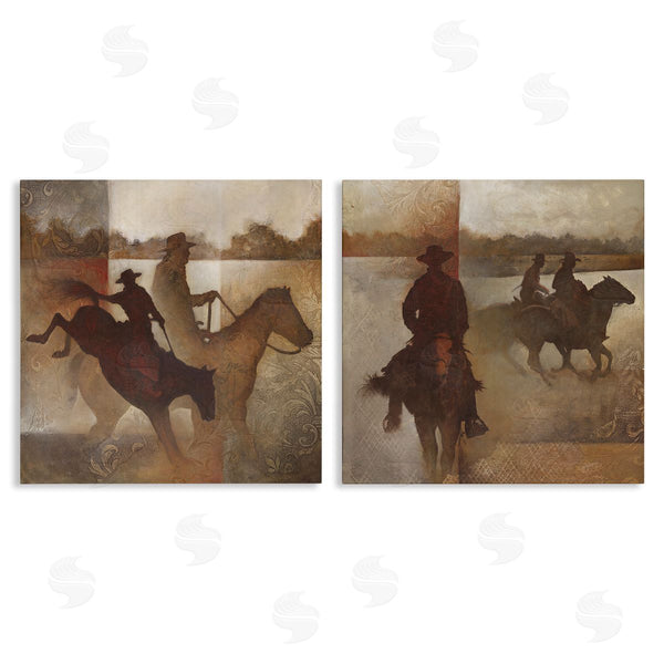 stupell industries White Ladder | Rodeo Cowboy Silhouette Wall Art