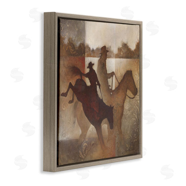 Stupell Industries White Ladder | Rustic Cowboy Silhouettes Wall Art