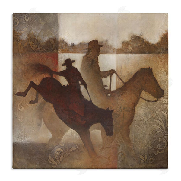 stupell industries White Ladder | Rustic Cowboy Silhouettes Wall Art