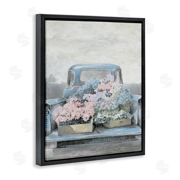 Stupell Industries White Ladder | Varied Floral Blossoms Vintage Countryside Pickup Truck Wall Art