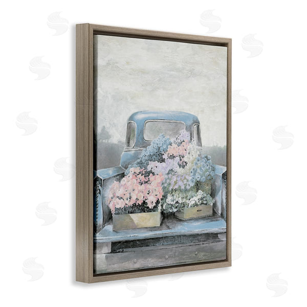 Stupell Industries White Ladder | Varied Floral Blossoms Vintage Countryside Pickup Truck Wall Art