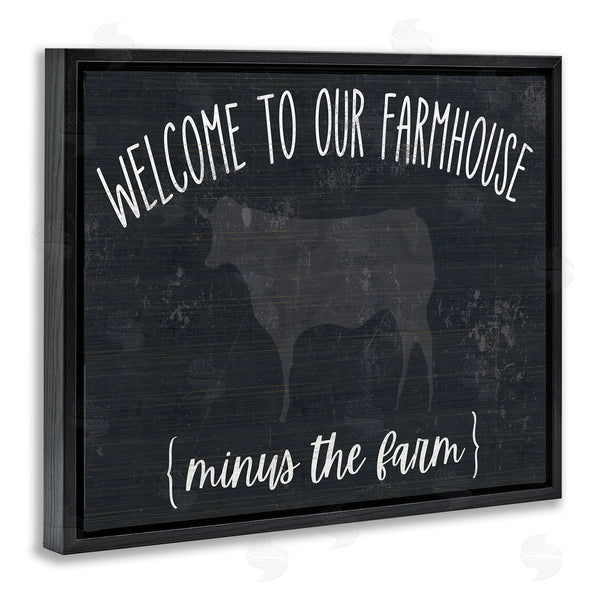 Stupell Industries White Ladder | Welcome To Farmhouse Playful Rustic Cow Motif Wall Art