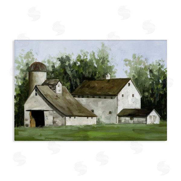 stupell industries White Ladder | White Barn Farmhouse Wall Art
