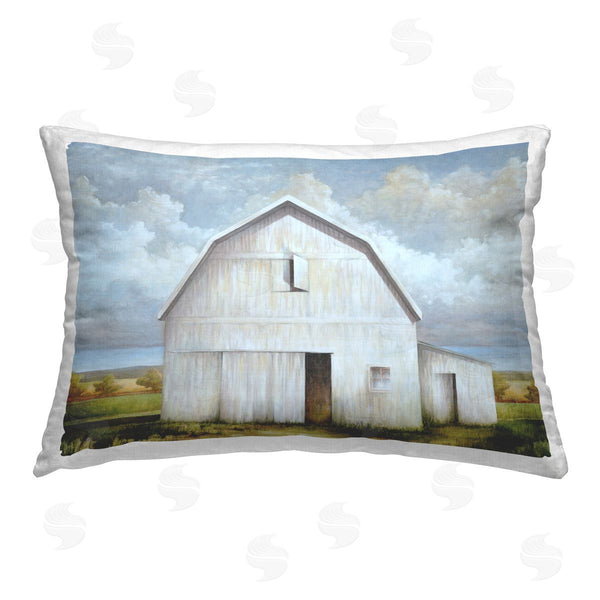 stupell industries White Ladder | White Barn with Clouds