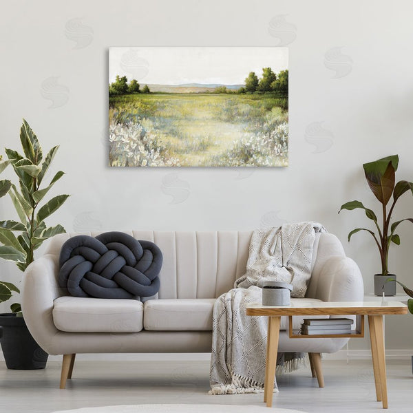 Stupell Industries White Ladder | White Flowers Meadow Wall Art