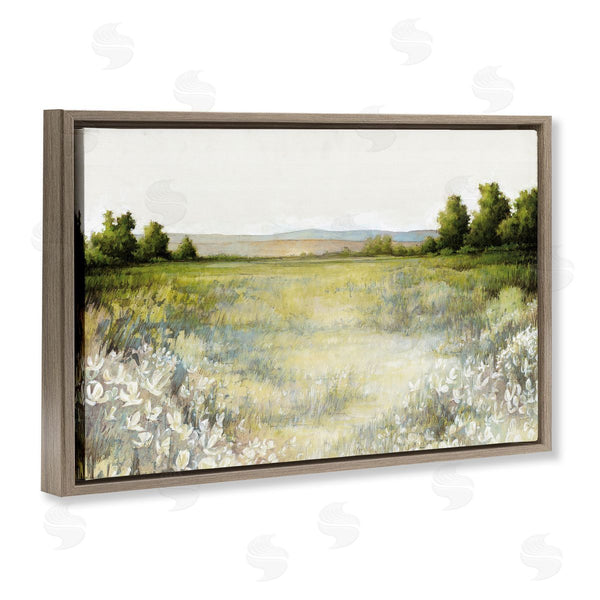 Stupell Industries White Ladder | White Flowers Meadow Wall Art