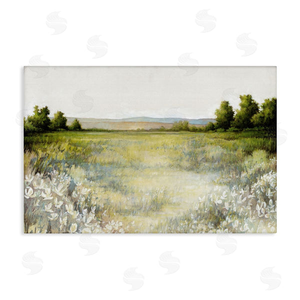 stupell industries White Ladder | White Flowers Meadow Wall Art
