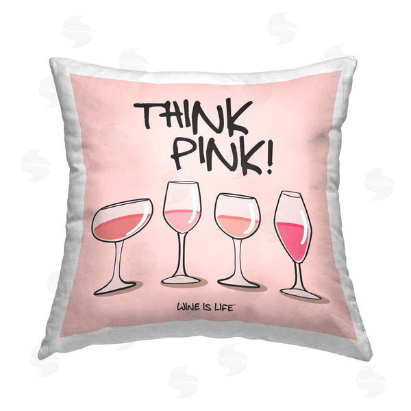 stupell industries WIL | Think Pink Champagne Printed Throw Pillow