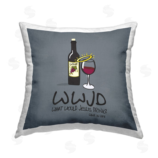 stupell industries WIL | What Would Jesus Drink Printed Throw Pillow