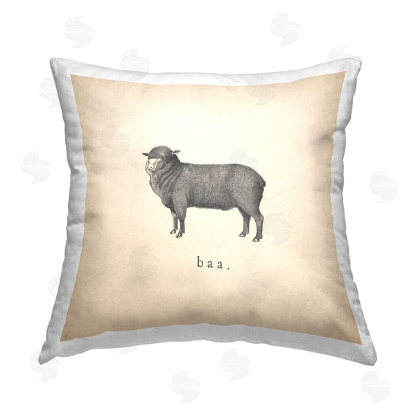 stupell industries Wild Apple Portfolio | Baa Farm Sheep Sounds Printed Throw Pillow