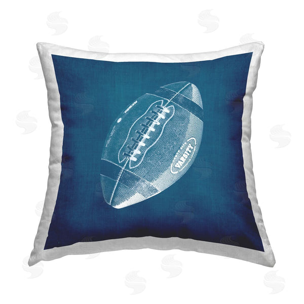 stupell industries Wild Apple Portfolio | Blue Modern Football Printed Throw Pillow
