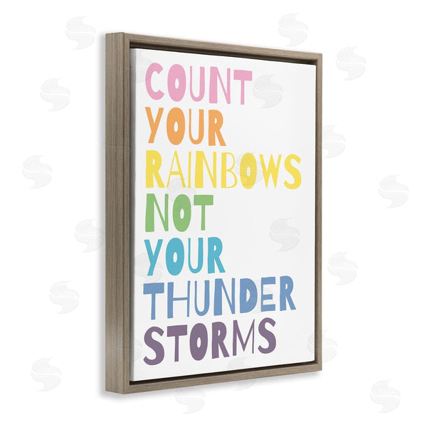 Stupell Industries Wild Apple Portfolio | Count Rainbows Not Thunder Storms Phrase Rainbow Text