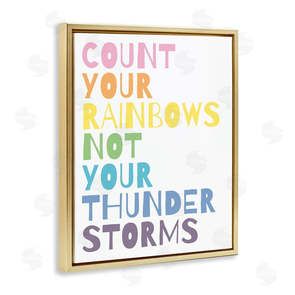 Stupell Industries Wild Apple Portfolio | Count Rainbows Not Thunder Storms Phrase Rainbow Text