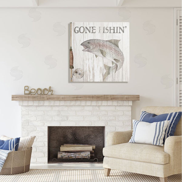 Stupell Industries Wild Apple Portfolio | Gone Fishin' Rustic Angler Wall Art