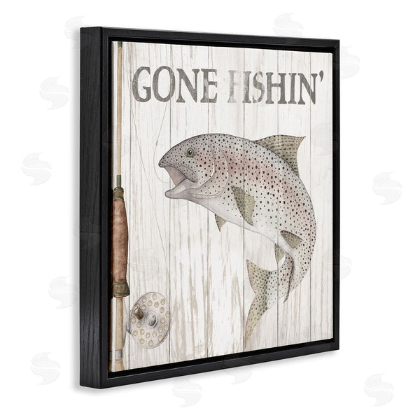 Stupell Industries Wild Apple Portfolio | Gone Fishin' Rustic Angler Wall Art